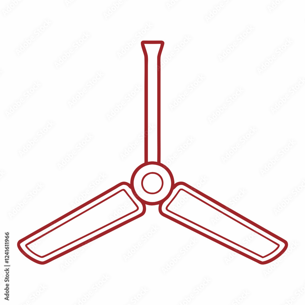 Ceiling fan silhouette vector illustration on white background Ceiling fan silhouette vector illustration on white background