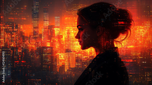 a girl in fire city