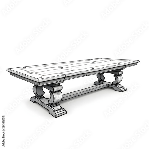 3d rendered illustration of a black and white table