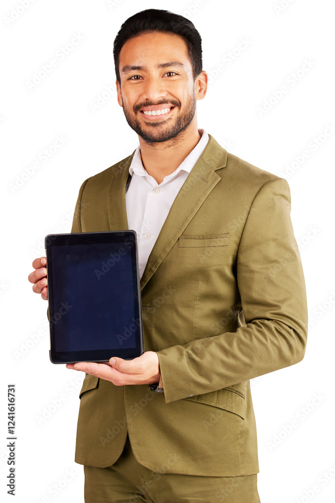 Portrait, screen and business with man, tablet and financial adviser isolated on transparent background. Face, person and employee with tech, stock market newsletter and png with internet and trading Portrait, screen and business with man, tablet and financial adviser isolated on transparent background. Face, person and employee with tech, stock market newsletter and png with internet and trading