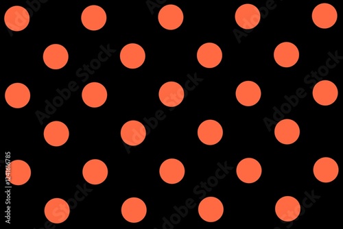 Orange polka dots on black, dot, pattern, black background with orange dots, polkadot, wrapping paper, fabric, textile, texture, wallpaper, Orange pattern, circle, orange, round, vintage background