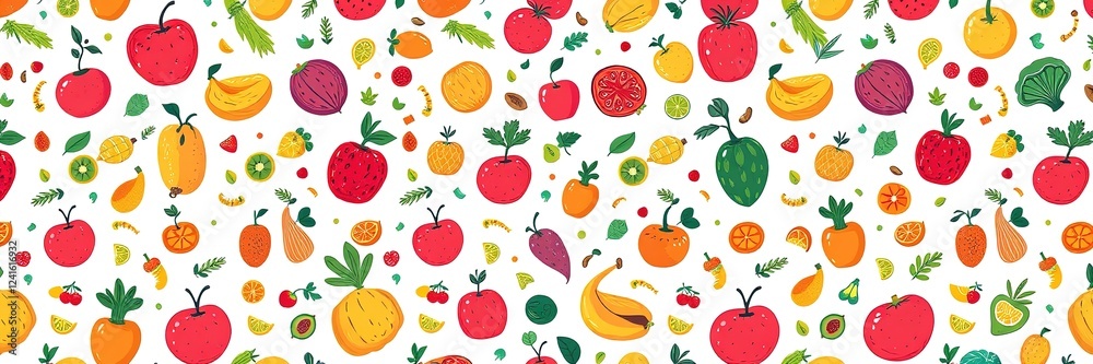 Vegan Shopping Paradise: Vibrant Patterns and Illustrations Vegan Shopping Paradise: Vibrant Patterns and Illustrations