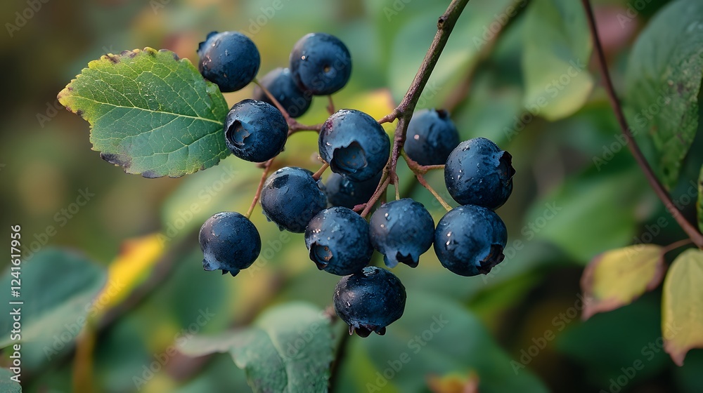 73. A fresh bunch of blueberries, close up, showing their rich blue color and high levels of antioxidants 73. A fresh bunch of blueberries, close up, showing their rich blue color and high levels of antioxidants