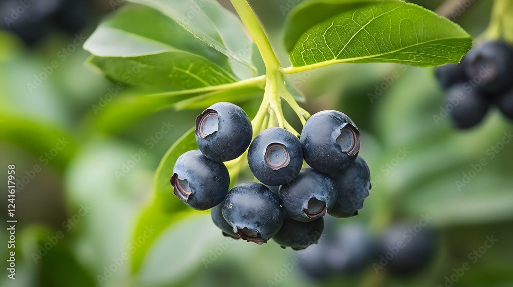 73. A fresh bunch of blueberries, close up, showing their rich blue color and high levels of antioxidants 73. A fresh bunch of blueberries, close up, showing their rich blue color and high levels of antioxidants