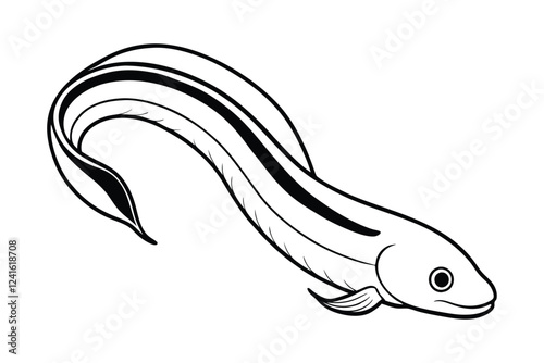 Eel fish line art vector style illustration2.eps
