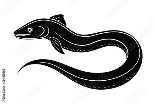 Eel fish silhouette art vector style illustration4.eps