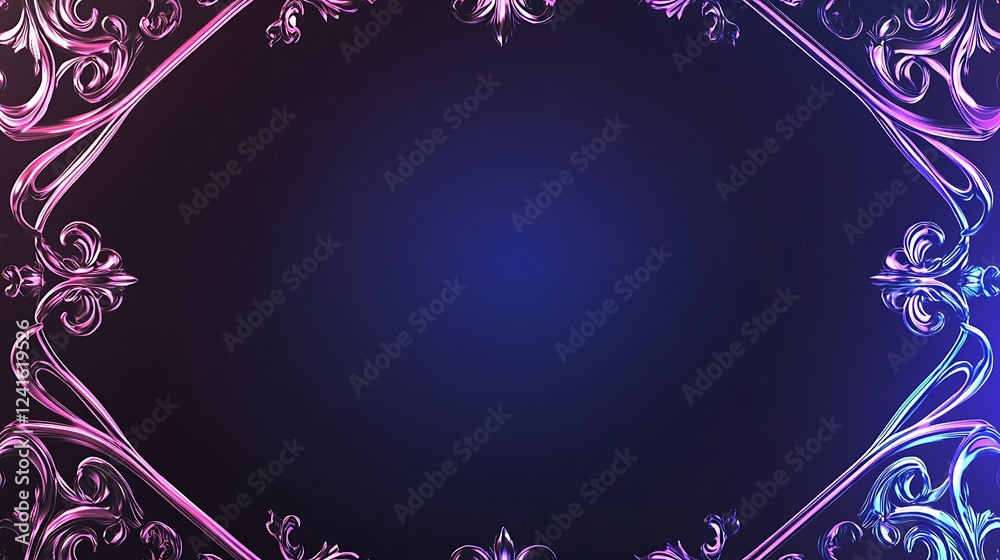Elegant Ornate Frame Design With Glowing Floral Accents Elegant Ornate Frame Design With Glowing Floral Accents