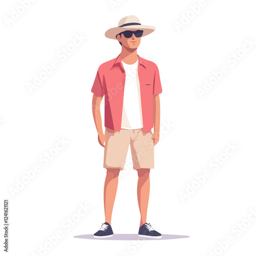 Paraguay Man Summer Clothes and Style – A Stylish and Relaxed Vector Illustration for Trendy Summer Fashion
