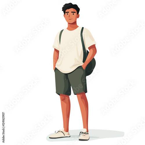 Philippines Man Summer Clothes and Style – A Stylish and Relaxed Vector Illustration for Trendy Summer Fashion
