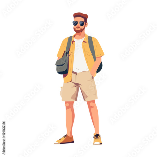 Poland Man Summer Clothes and Style – A Stylish and Relaxed Vector Illustration for Trendy Summer Fashion
