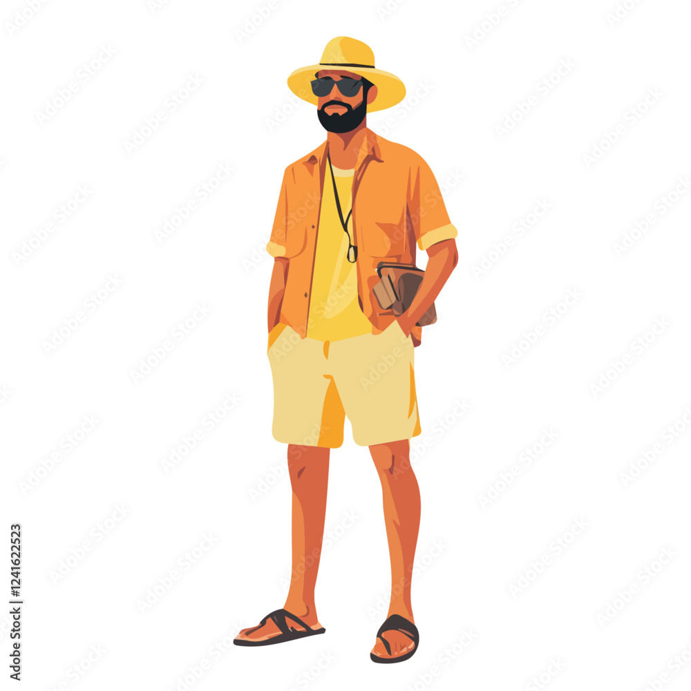 Portugal Man Summer Clothes and Style – A Stylish and Relaxed Vector Illustration for Trendy Summer Fashion
