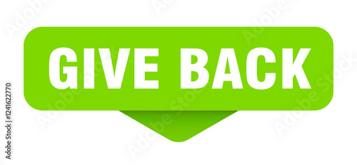 give back sticker. give back sign on transparent background