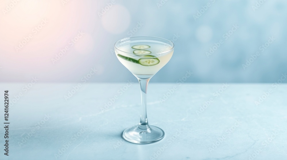 Obraz premium Refreshing Cucumber Martini Cocktail Recipe