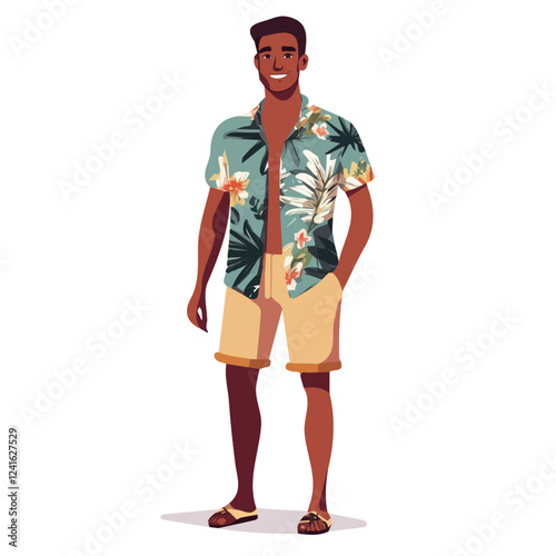 Stylish Seychelles Man Summer Clothes and Style – A Chic and Relaxed Digital Art Representation for Vacation Fashion
