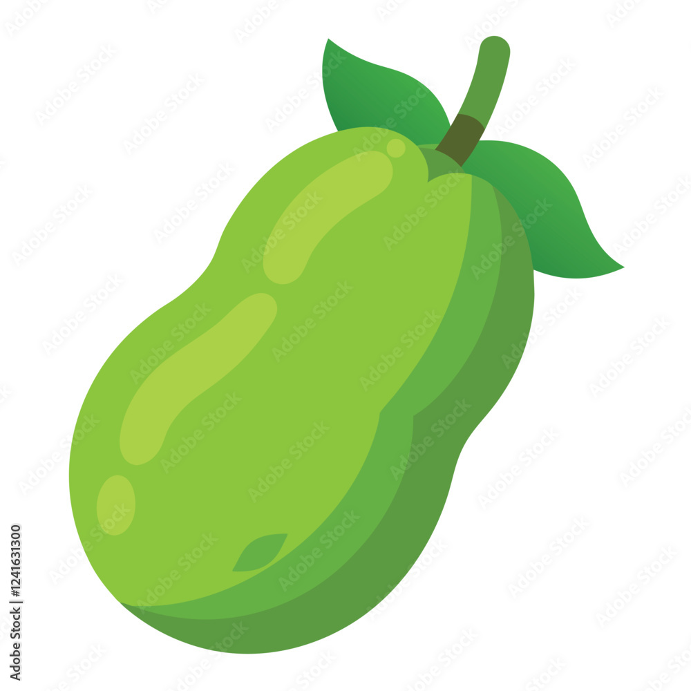 A stylized green pear with a leaf, emphasizing freshness and nature. A stylized green pear with a leaf, emphasizing freshness and nature.