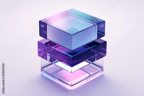 Fototapeta Naklejka Na Ścianę i Meble -  Abstract 3d shape futuristic object, generative AI