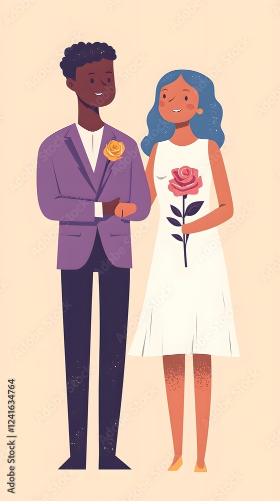 A vector illustration of two happy lovers
A vector illustration of two happy lovers