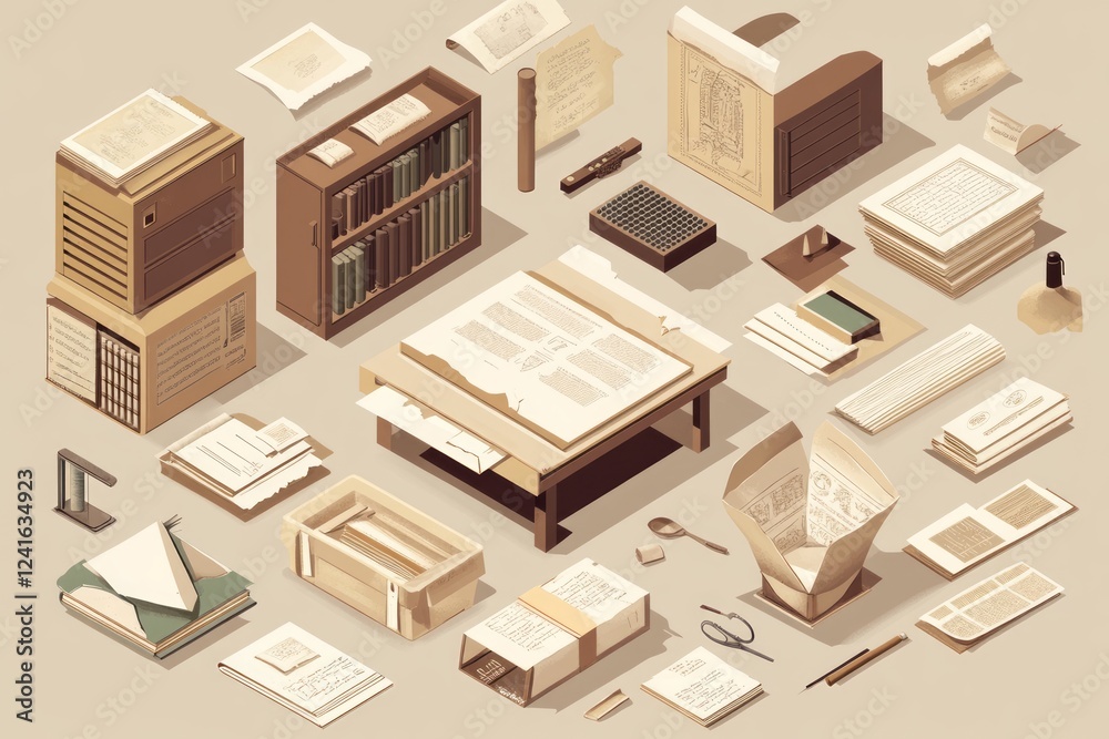 An Artistic Depiction of a Historical Archive An Artistic Depiction of a Historical Archive