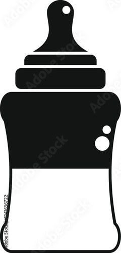 Baby bottle icon represents infant nutrition, childcare, and parenting, symbolizing early childhood development and nourishment