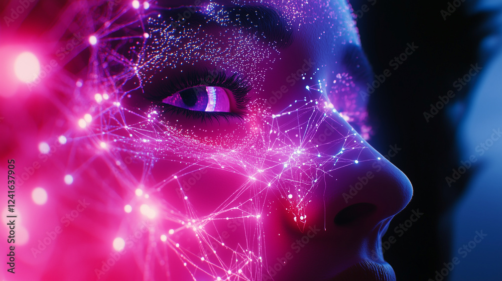 Abstract AI-inspired artwork featuring glowing interconnected nodes Abstract AI-inspired artwork featuring glowing interconnected nodes