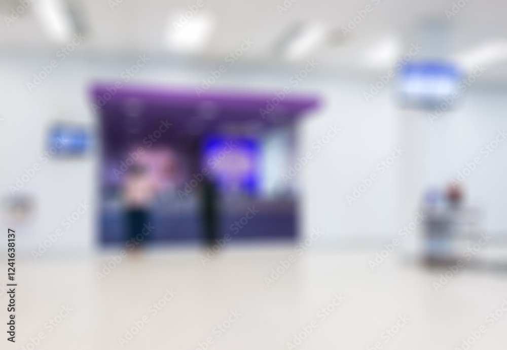 Fototapeta premium Blurred scene customer queue deposit money in bank