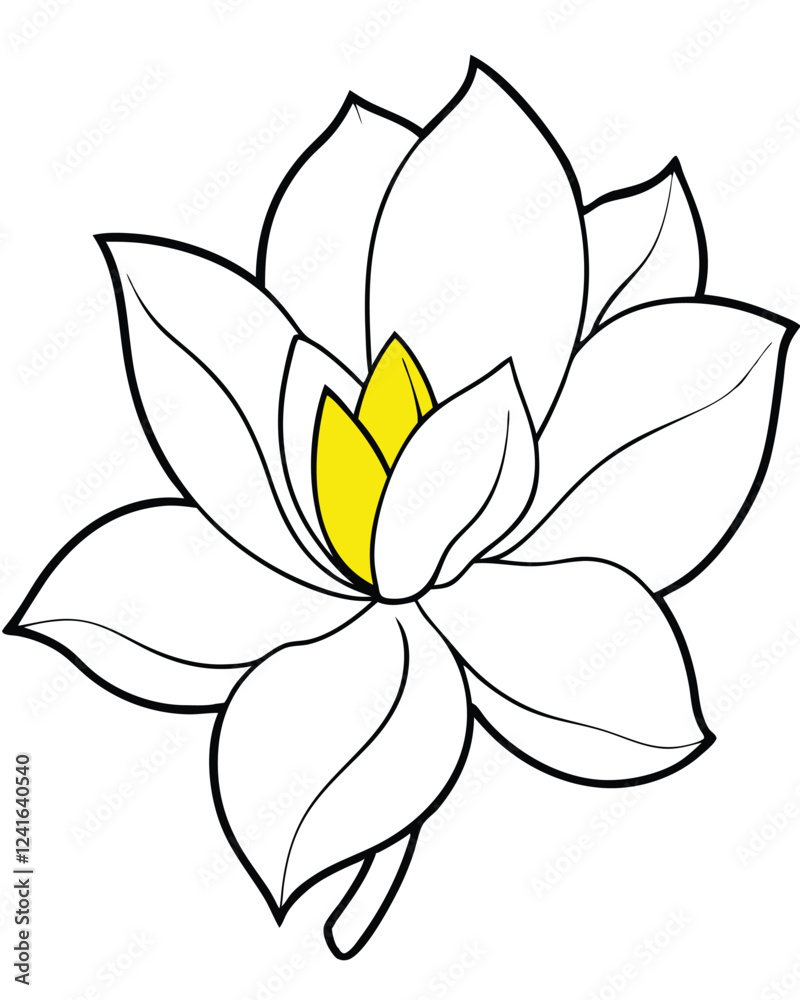 Fototapeta premium Abstract design featuring curved lines and a yellow triangular shape.