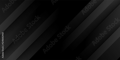 Black abstract background. Elegant dark diagonal shape elements. Modern luxury grey gradient graphic design.