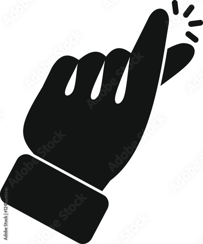 Snapping fingers gesture simple black icon, snapping hand silhouette isolated on white background