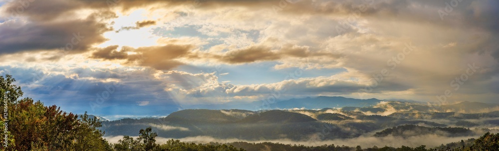 Sunrise on the Foothills Parkway, Great Smoky Mountains National Park, Tennessee. Sunrise on the Foothills Parkway, Great Smoky Mountains National Park, Tennessee.