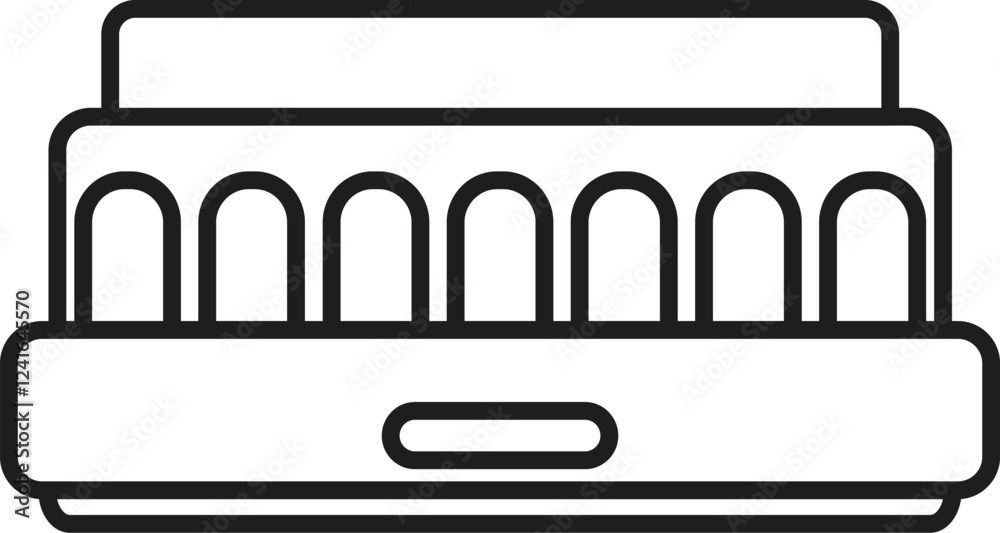 Harmonica showing its reeds and cover plates, creating a simple yet evocative illustration of this musical instrument Harmonica showing its reeds and cover plates, creating a simple yet evocative illustration of this musical instrument
