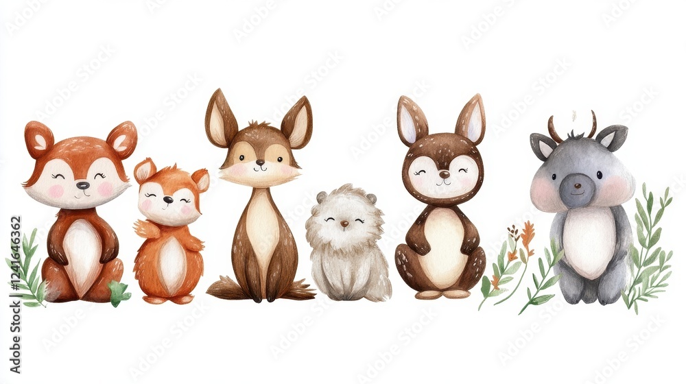 Fototapeta premium Cute Animal Characters Collection for Children's Artwork and Designs