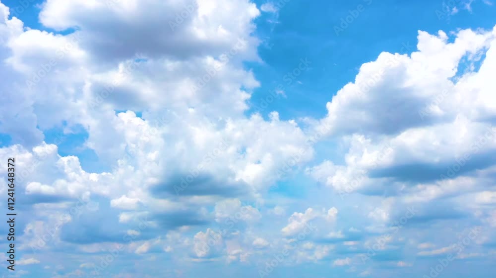 Timelapse of Beautiful clear blue sky with white clouds background. rolling puffy cloud movie. high beautiful cloud space weather beautiful blue sky glow clouds background.