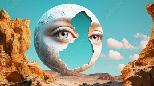 Surreal Moon Eye Landscape