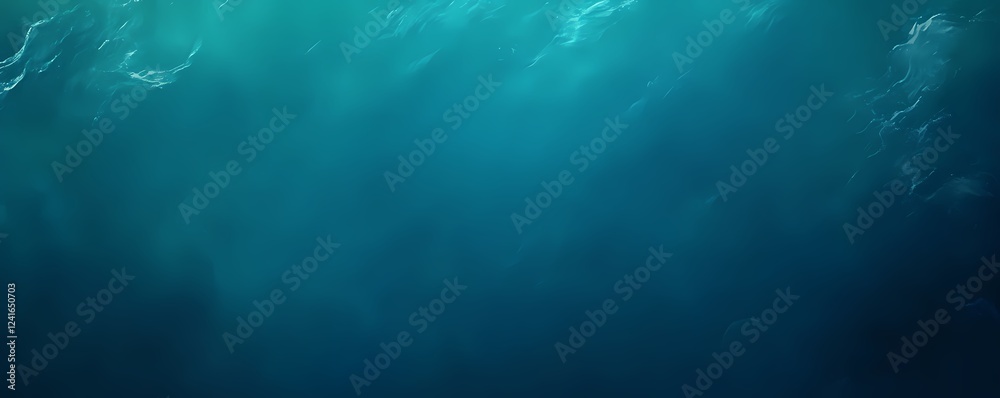Obraz premium Abyss Blue Background Wallpaper with Radiant Mint Green Light, Banner Header