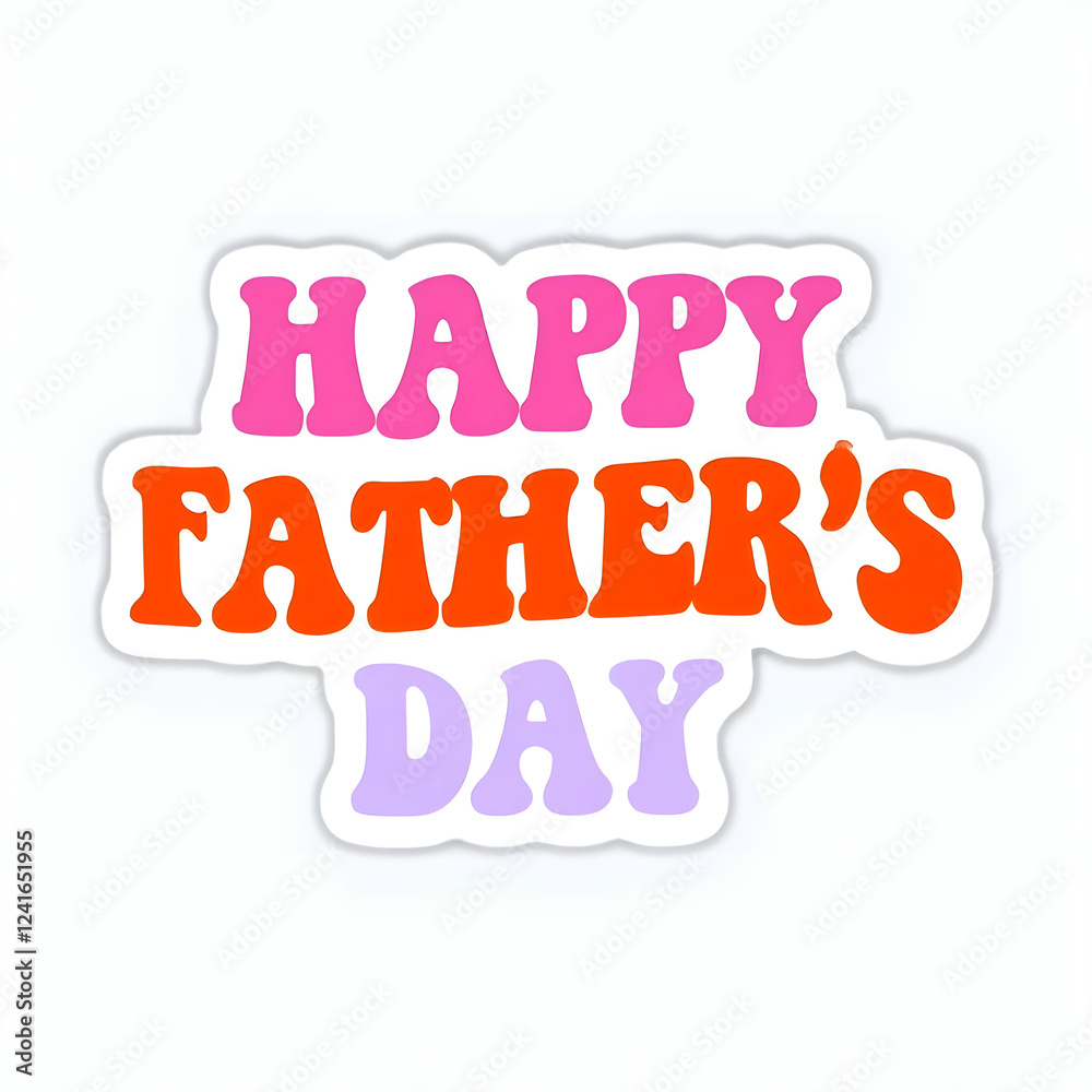 Obraz premium Vibrant Father's Day Sticker With Playful Retro Text