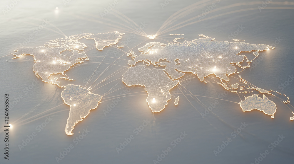 Naklejka premium Global Map Displaying International Transportation Networks