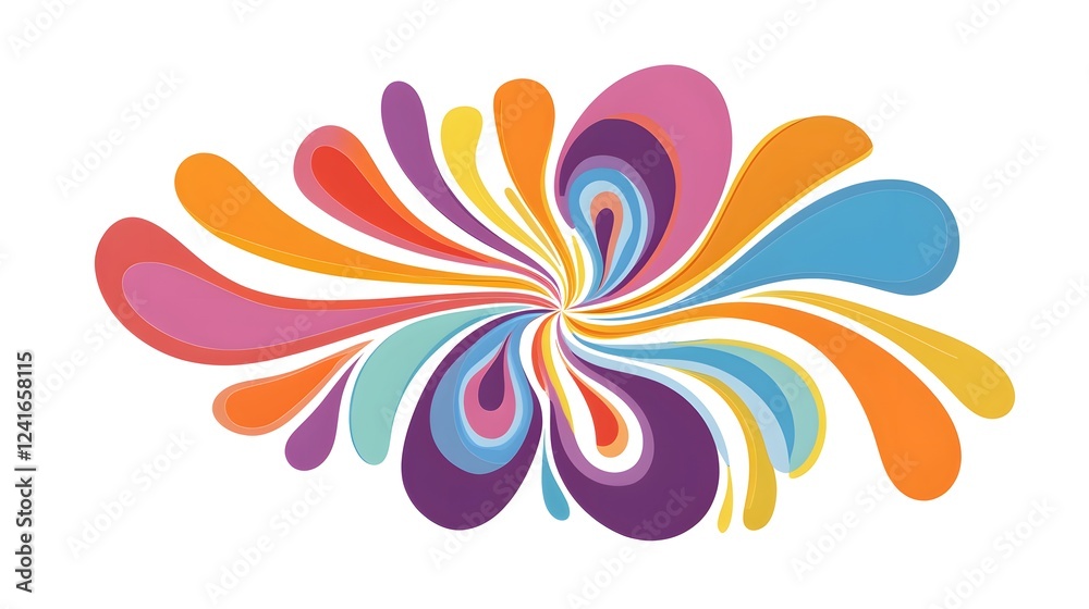 Obraz premium A simple, colorful swirl vector design with pastel colors 