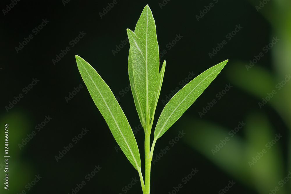 A leafy green plant with three leaves A leafy green plant with three leaves