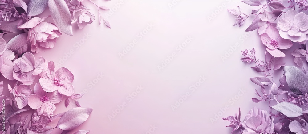 Naklejka premium Soft lilac and silver gradient with gentle light reflections, Modern Minimalist mockup background with space for text for Saint Valentines Day and 8 March International Womens Day