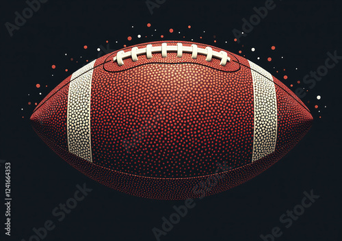 american football composed tiny dots circular