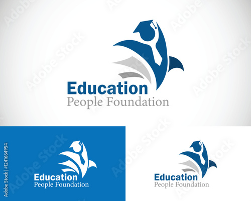education logo creative design concept book smart reaching foundation