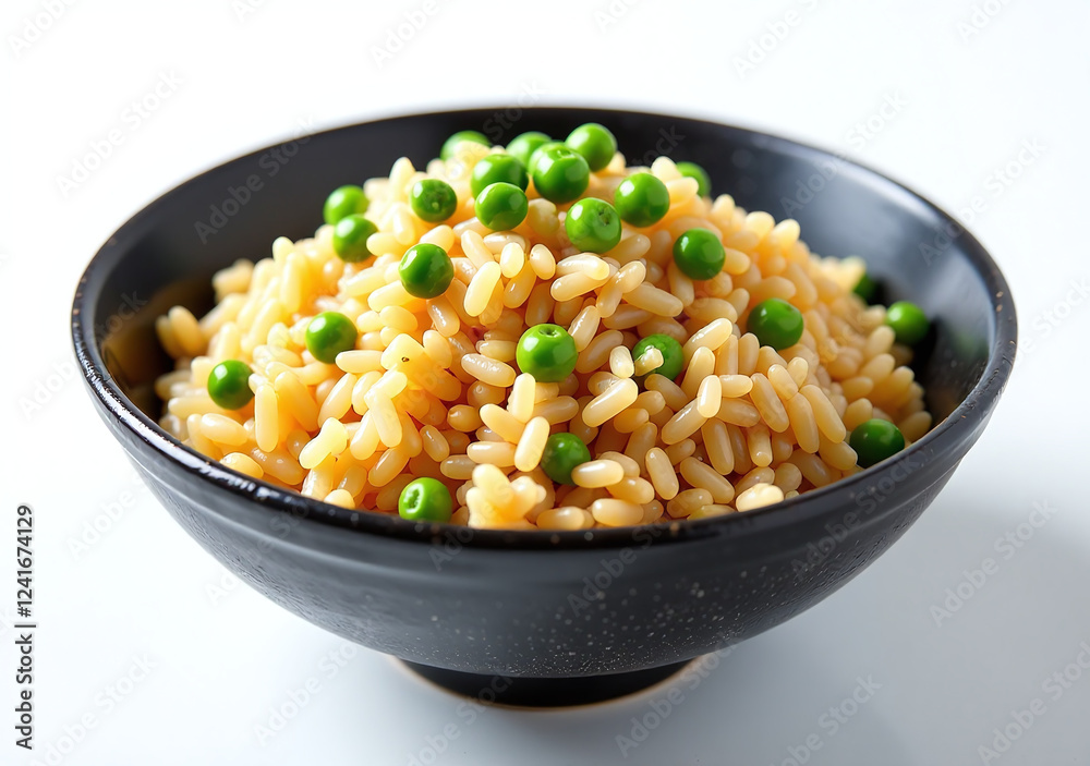 dark granite bowl holds perfectly arranged fried rice snow peas clean white dark granite bowl holds perfectly arranged fried rice snow peas clean white