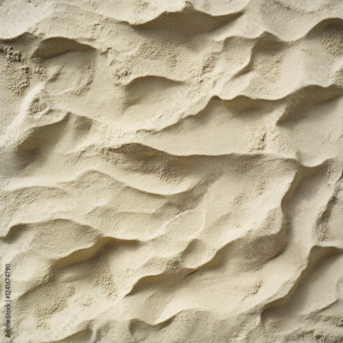 Sandy texture with wind-created dunes and waves in natural formation photo