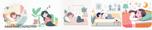 vector of a person sleeping soundly