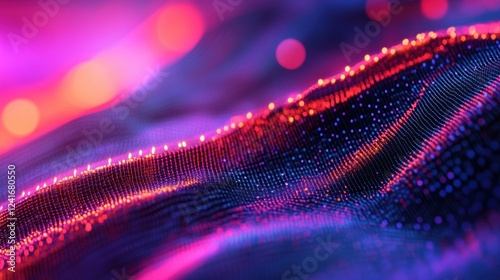 A closeup of a researcher analyzing a fuel cell component under a microscope with the intricate details of the catalytic layer and substrate material illuminated in the background.