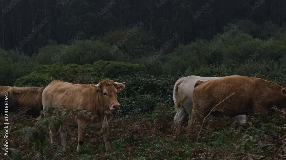 Cows Grazing in a Rural Landscape Cows Grazing in a Rural Landscape