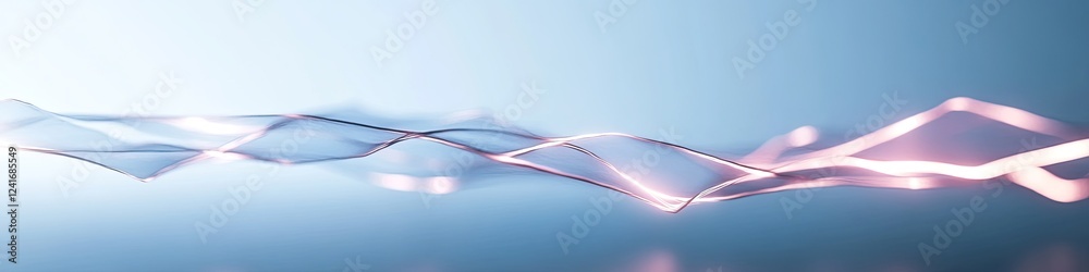 Fototapeta premium conceptual pattern of glowing lines and jagged edges intertwining into single unified structure under soft light