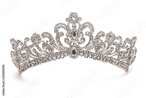 Silver crown isolated on white background