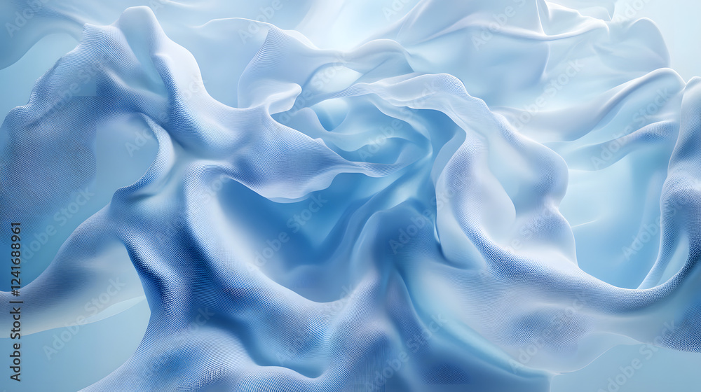 Fototapeta premium Sky blue background with dynamic waves and curves flowing across, creating an energetic and vibrant feel.