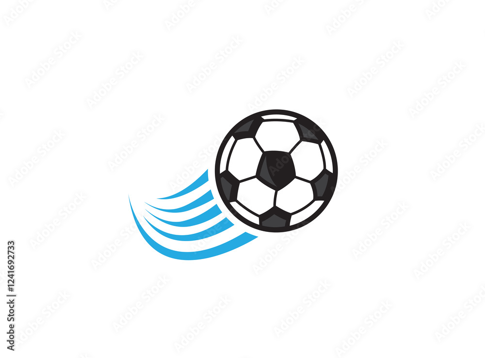 Obraz premium Football swoosh logo design, soccer ball slogan illustration